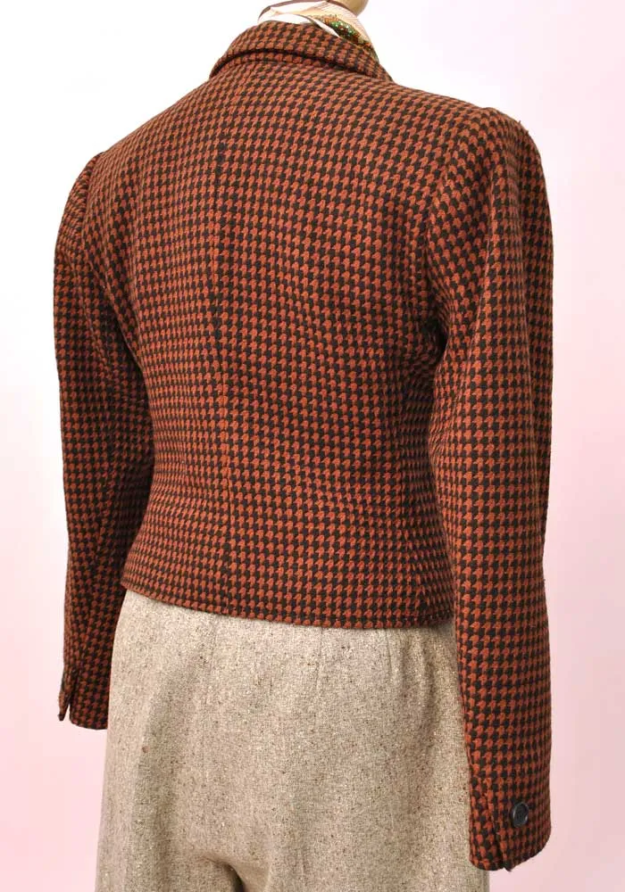 1980s Vintage YSL Yves Saint Laurent Tweed Jacket • Size 40B • Copper Black