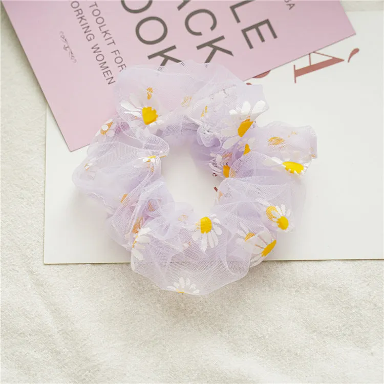 5pcs Girl Hair Band Purple Little Daisy Hair ring