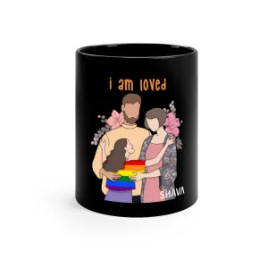 Affirmation Feminist pro choice 11oz Black Mug - I am Loved (Child)