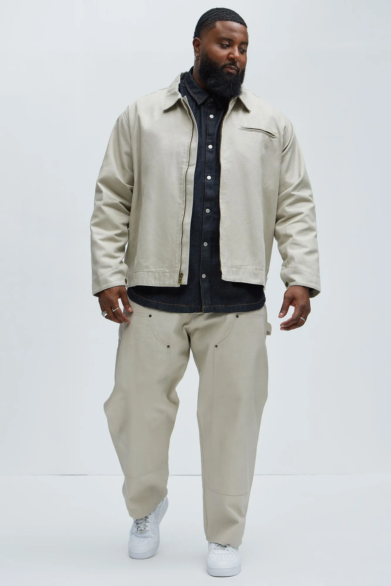 Alexander Utility Canvas Zip Work Jacket - Off White