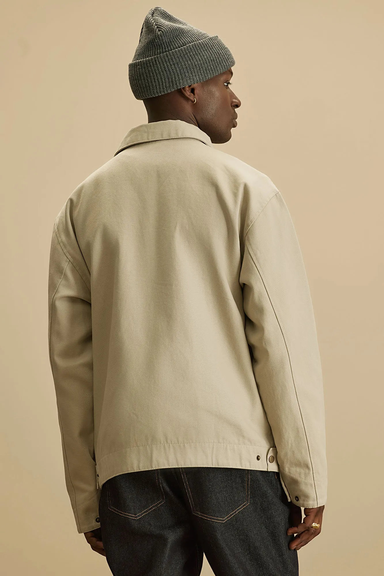 Alexander Utility Canvas Zip Work Jacket - Off White