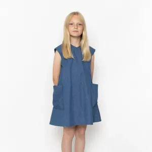 Baby & Kids Cotton Simple Dress - Soft Denim