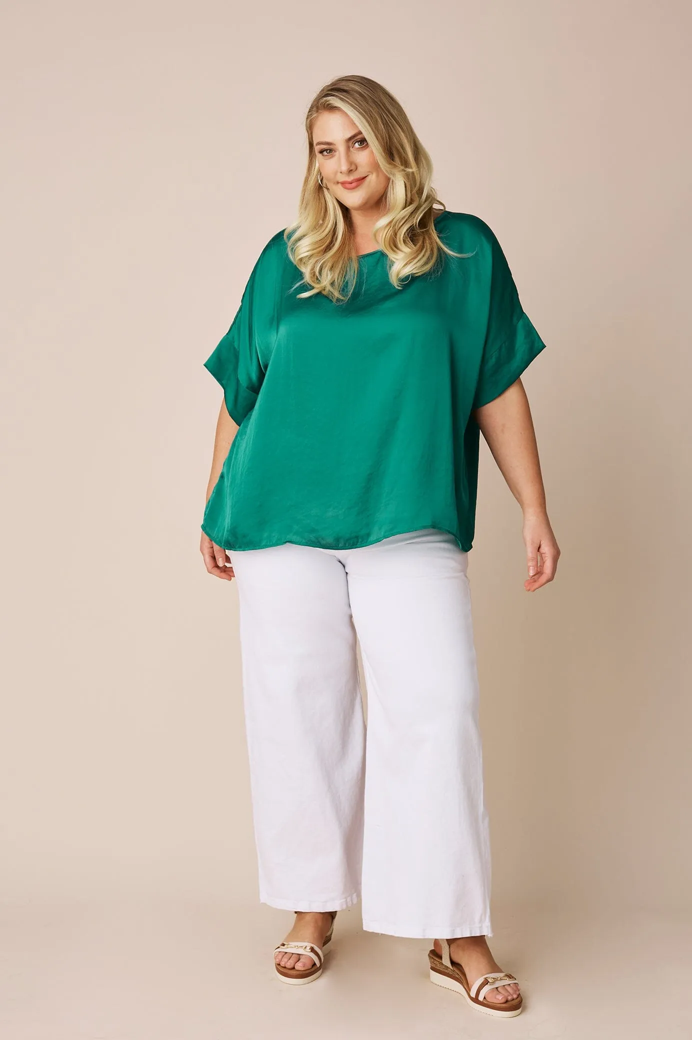 Bianca Short Sleeve Top Emerald