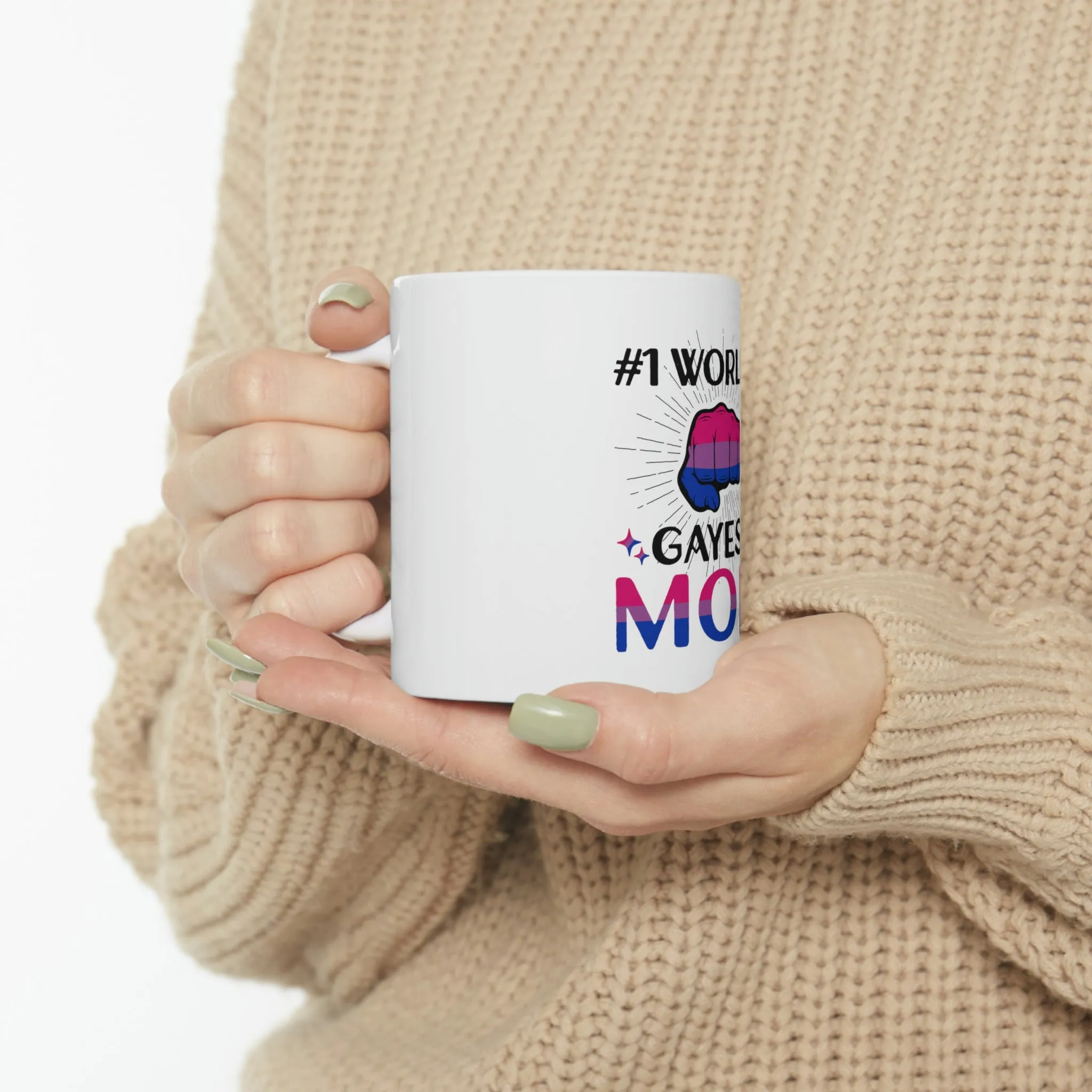 Bisexual Flag Ceramic Mug  - #1 World's Gayest Mom