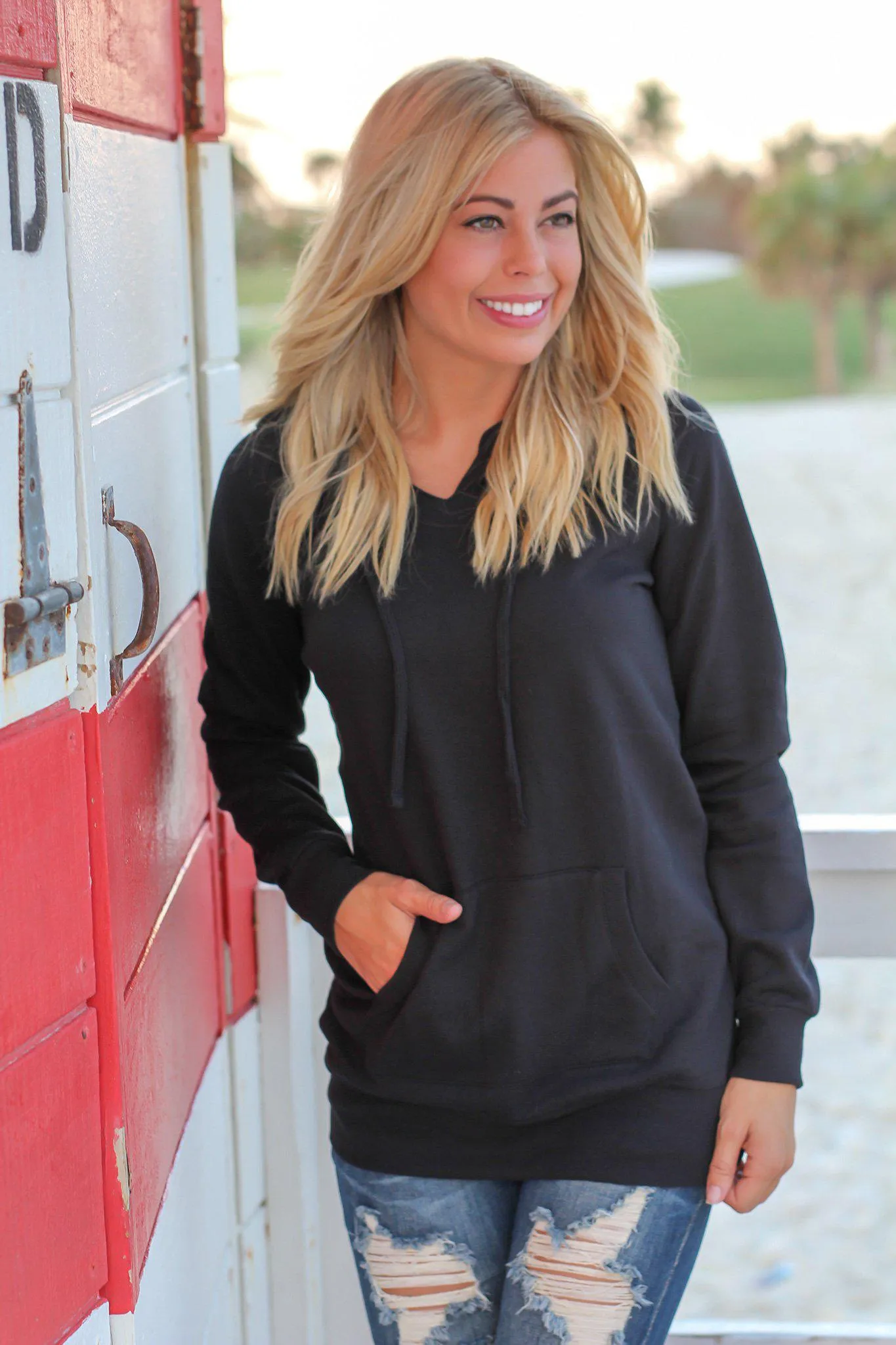 Black Hoodie with Pocket