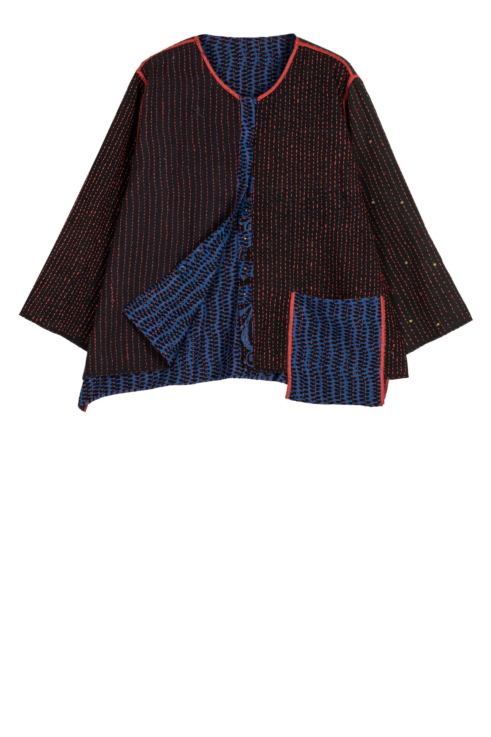 BLUE PRAIRIE BBK KANTHA A-LINE SHORT JACKET