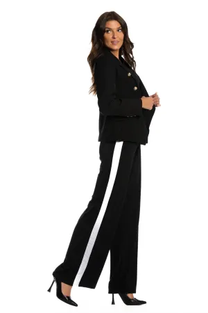 Brigitte Brianna Black and White Stripe Pants