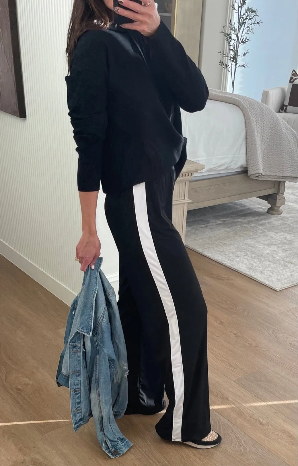 Brigitte Brianna Black and White Stripe Pants