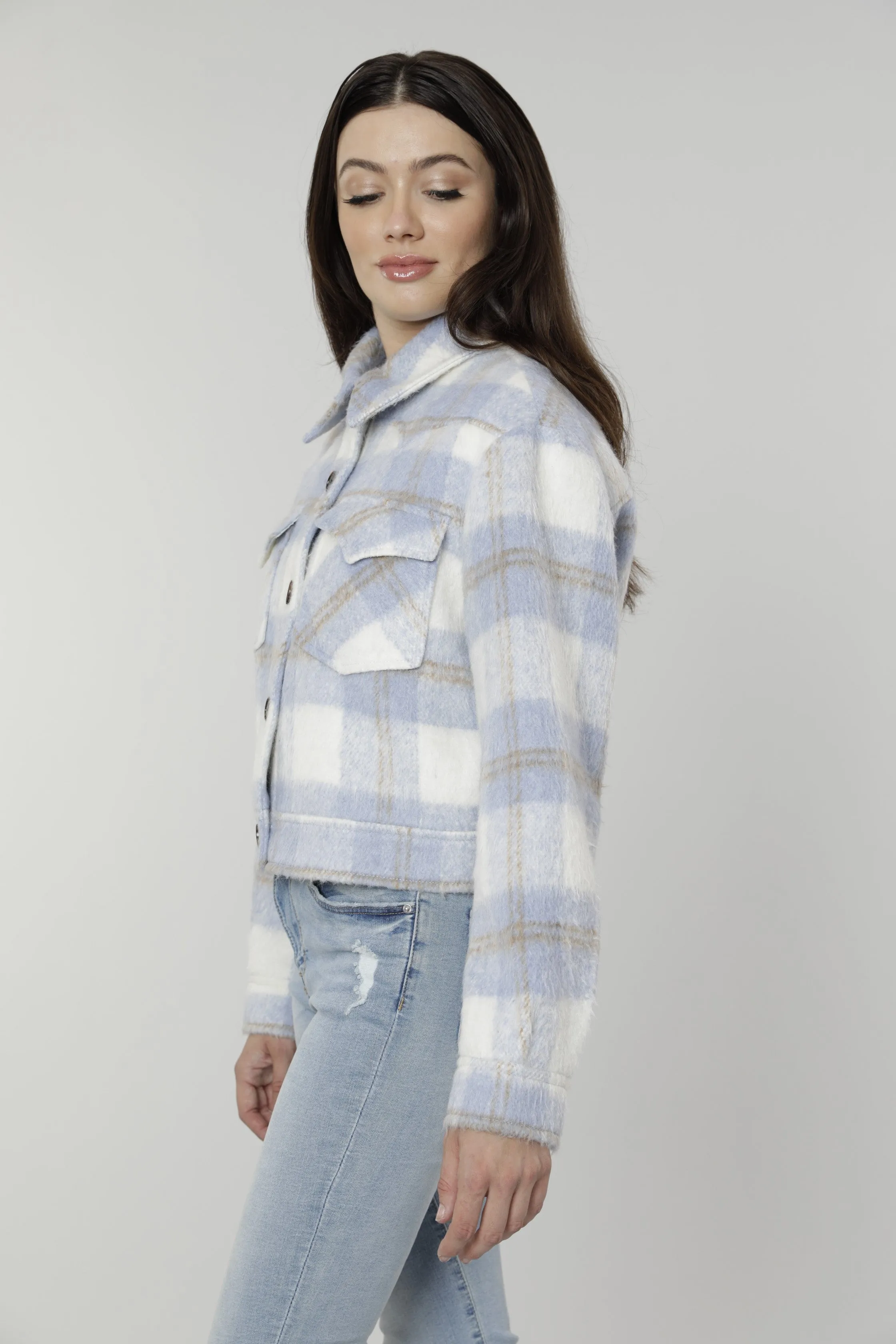 Brushed Flannel Plaid Shacket