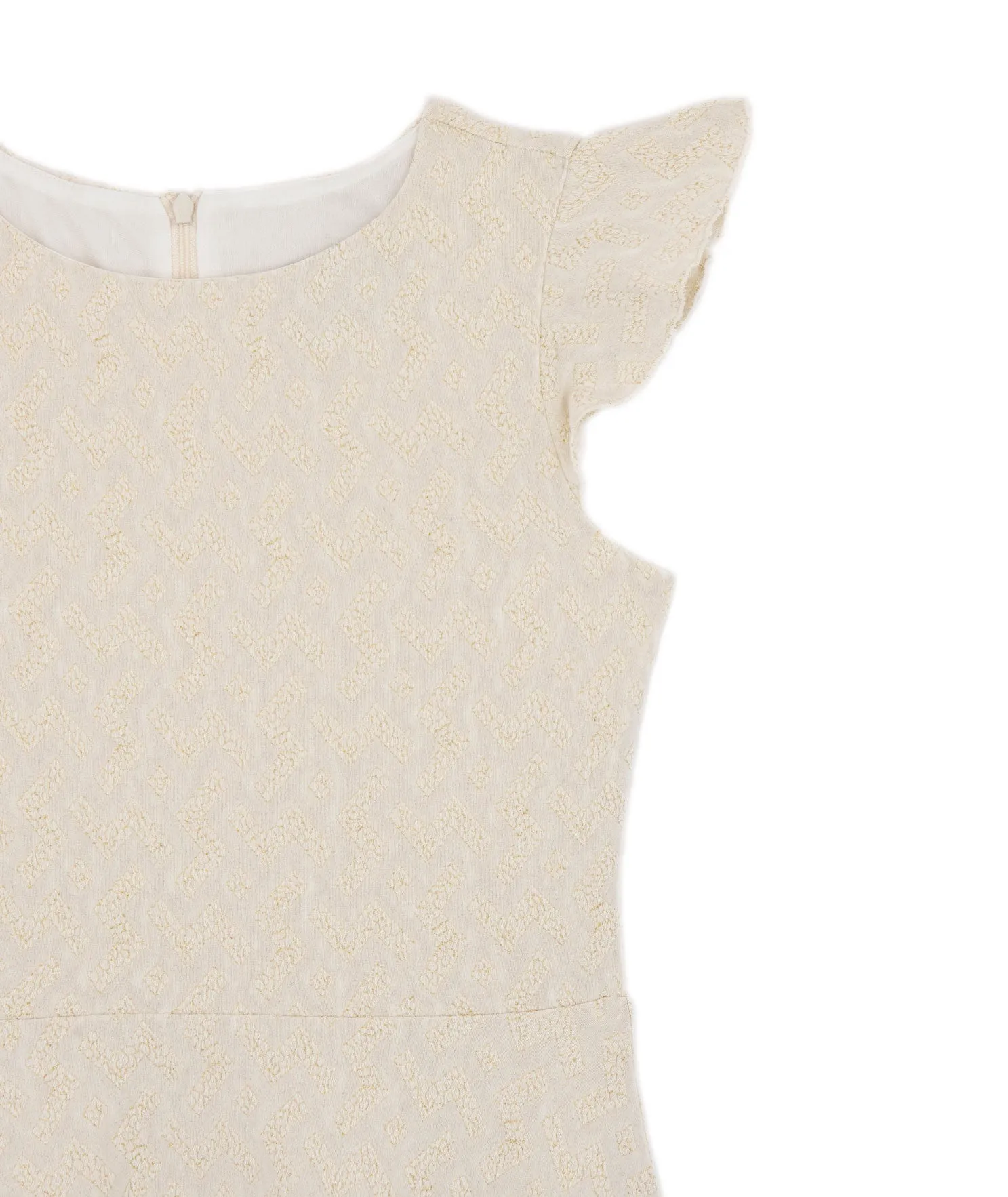 By Debra Girls Ivory/Gold 3 Tier Dress