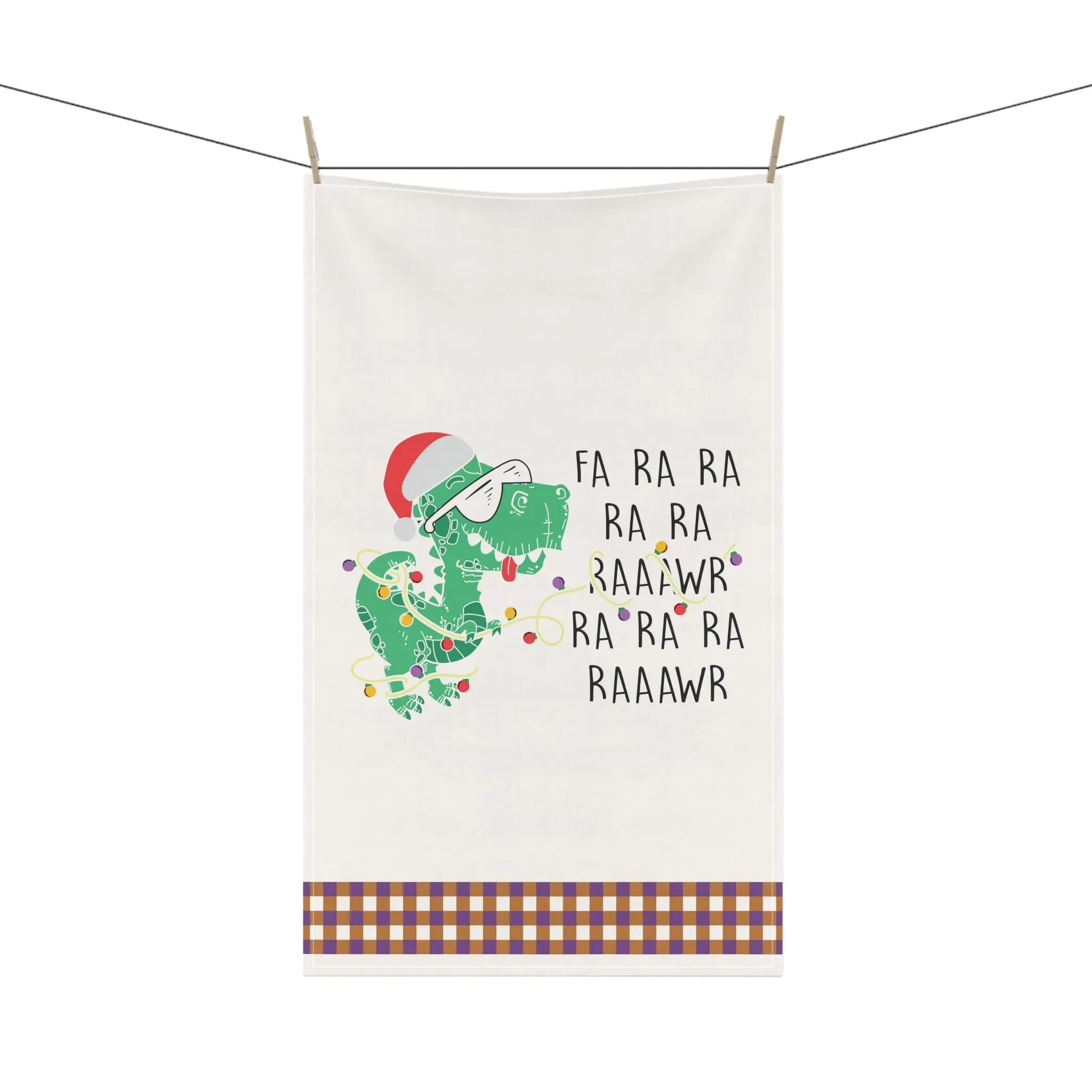 Christmas Kitchen Towel - Dinasour Christmas