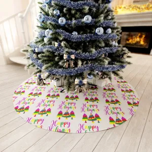 Christmas LGBTQ  Round Tree Skirt ,Happy Holigays