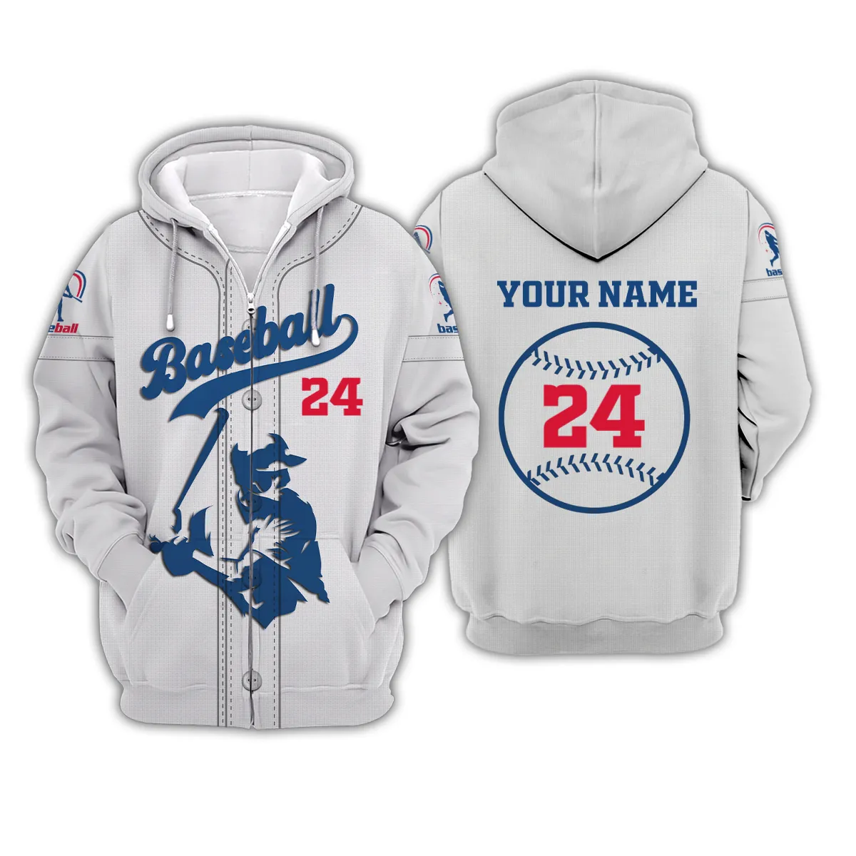 Custom Name and Number Baseball Jersey 3D Sweatshirt Hoodie Shirt, Gift for Baseball Player