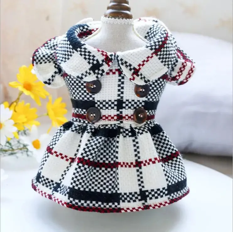 Cute Winter Pet Dog Cat Clothes Dress Fragrant Wind Doll Collar Skirt Princess Dress Warm Tutu Clothing For Small Dogs Pet Apparel