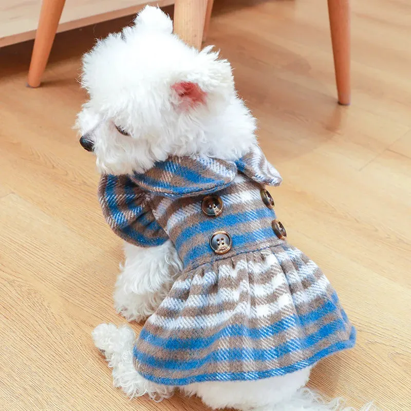 Cute Winter Pet Dog Cat Clothes Dress Fragrant Wind Doll Collar Skirt Princess Dress Warm Tutu Clothing For Small Dogs Pet Apparel