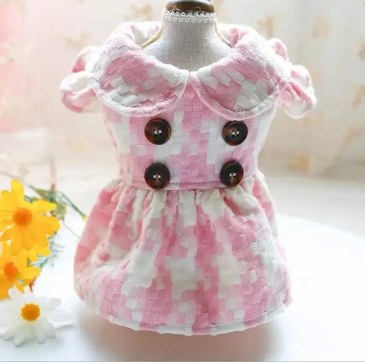 Cute Winter Pet Dog Cat Clothes Dress Fragrant Wind Doll Collar Skirt Princess Dress Warm Tutu Clothing For Small Dogs Pet Apparel