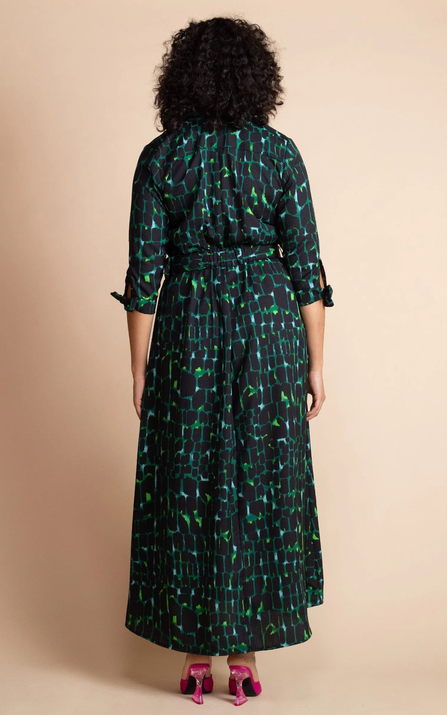 Dove Dress in Green Alligator