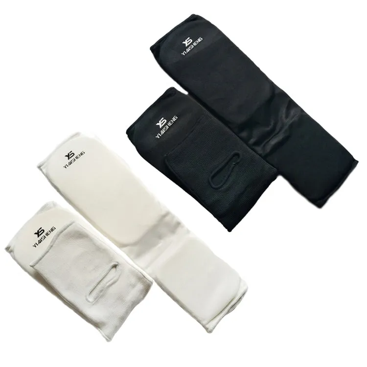 Elastic Breathable Karate Leg Guards Taekwondo EVA Board Protective Gear, Specification: S (White)