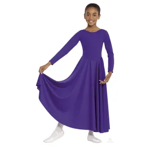 Eurotard Girls Simple Long Sleeve Praise Dress