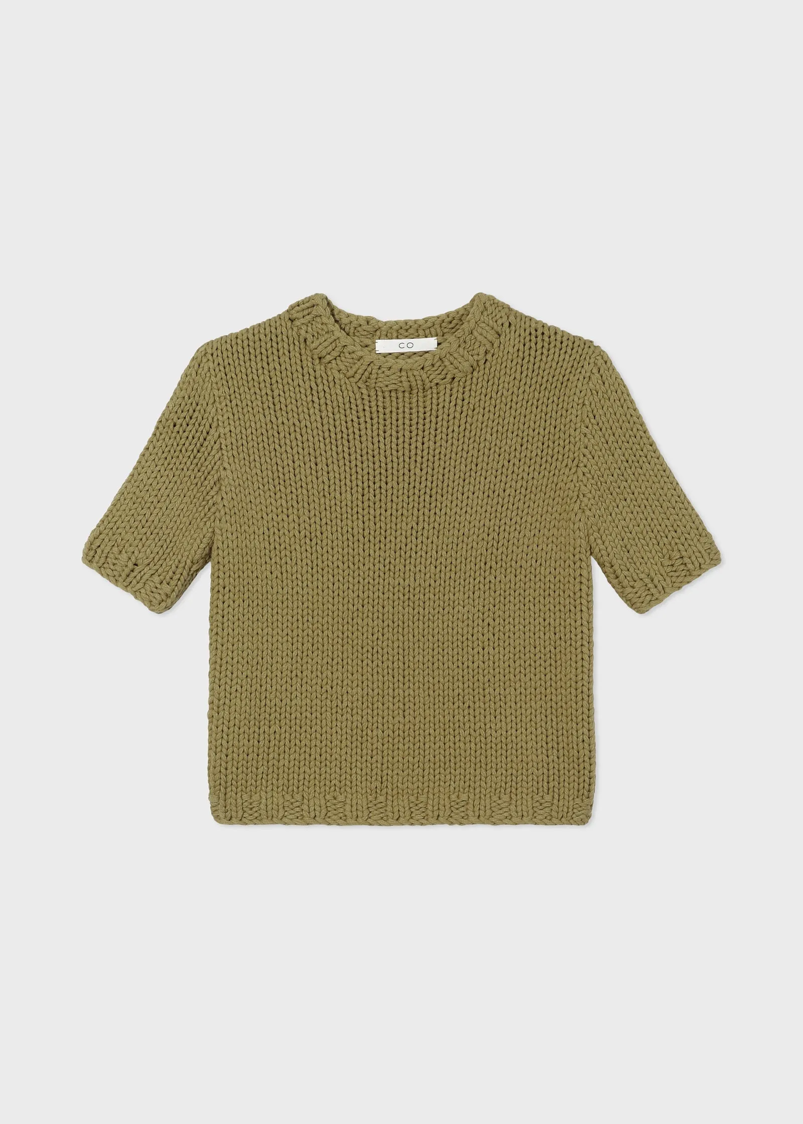 Fitted Sweater in Cotton Knit - Sage