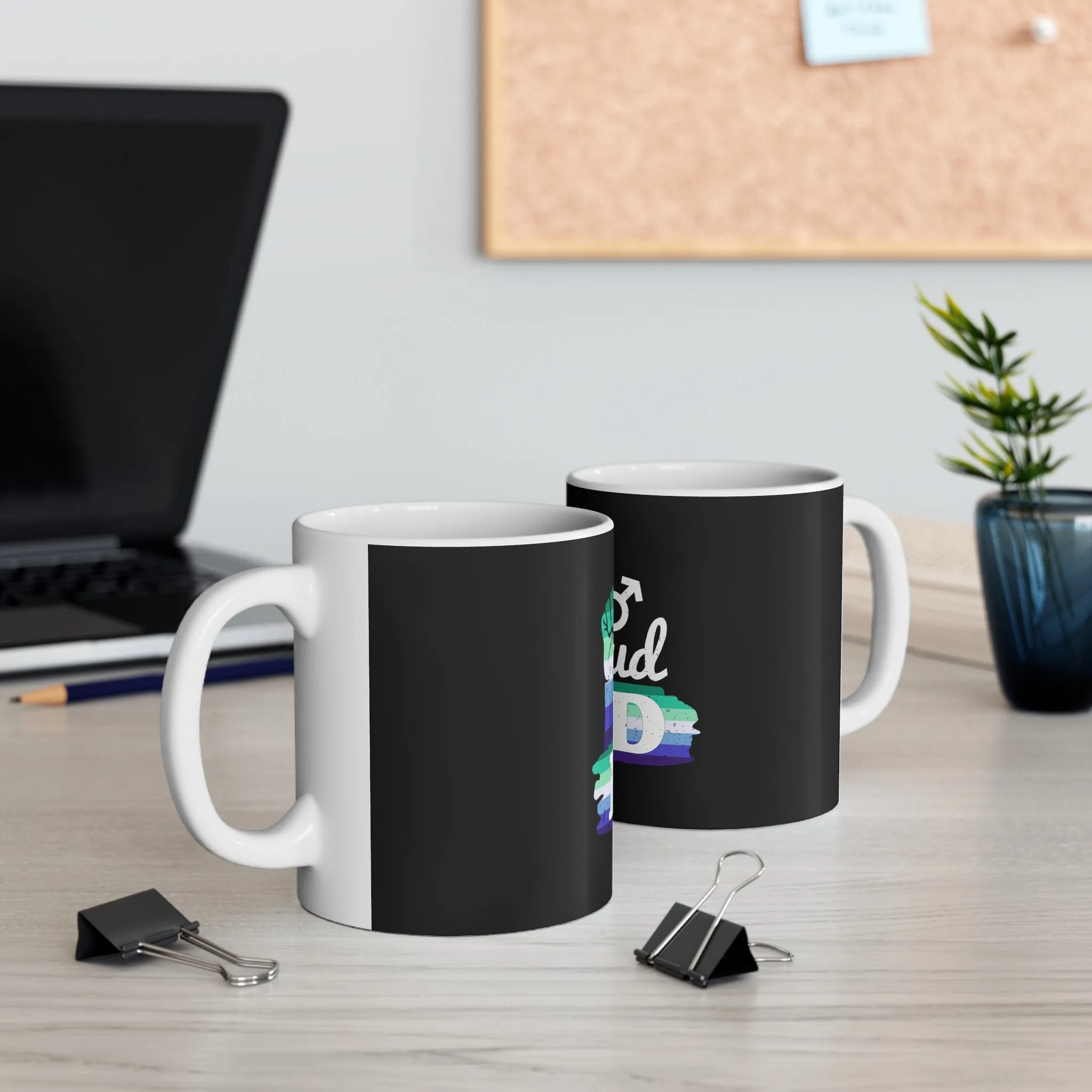 Gay Pride Flag Ceramic Mug - Proud Dad