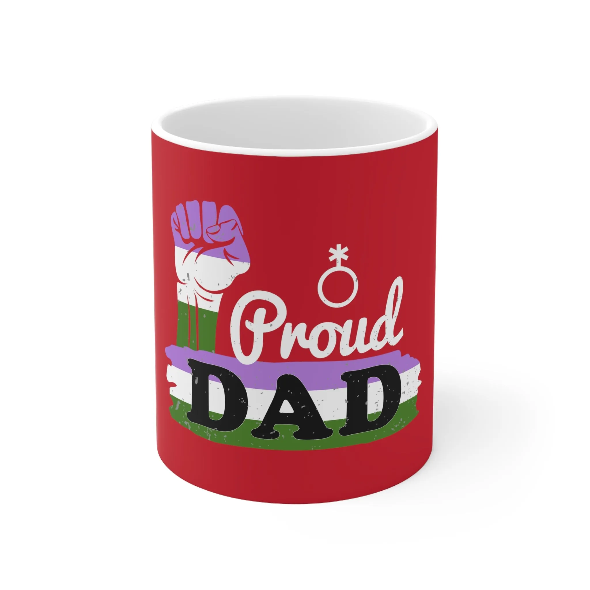 Genderqueer Pride Flag Ceramic Mug - Proud Dad