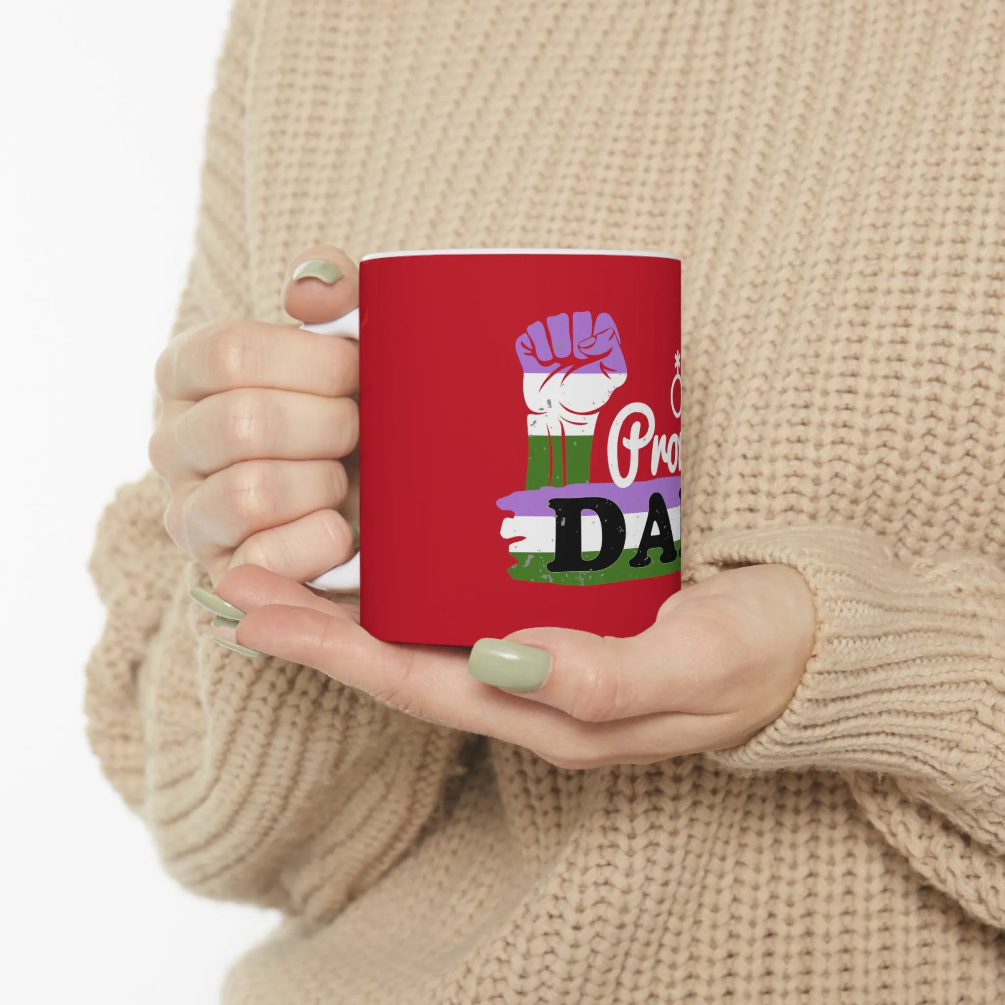 Genderqueer Pride Flag Ceramic Mug - Proud Dad