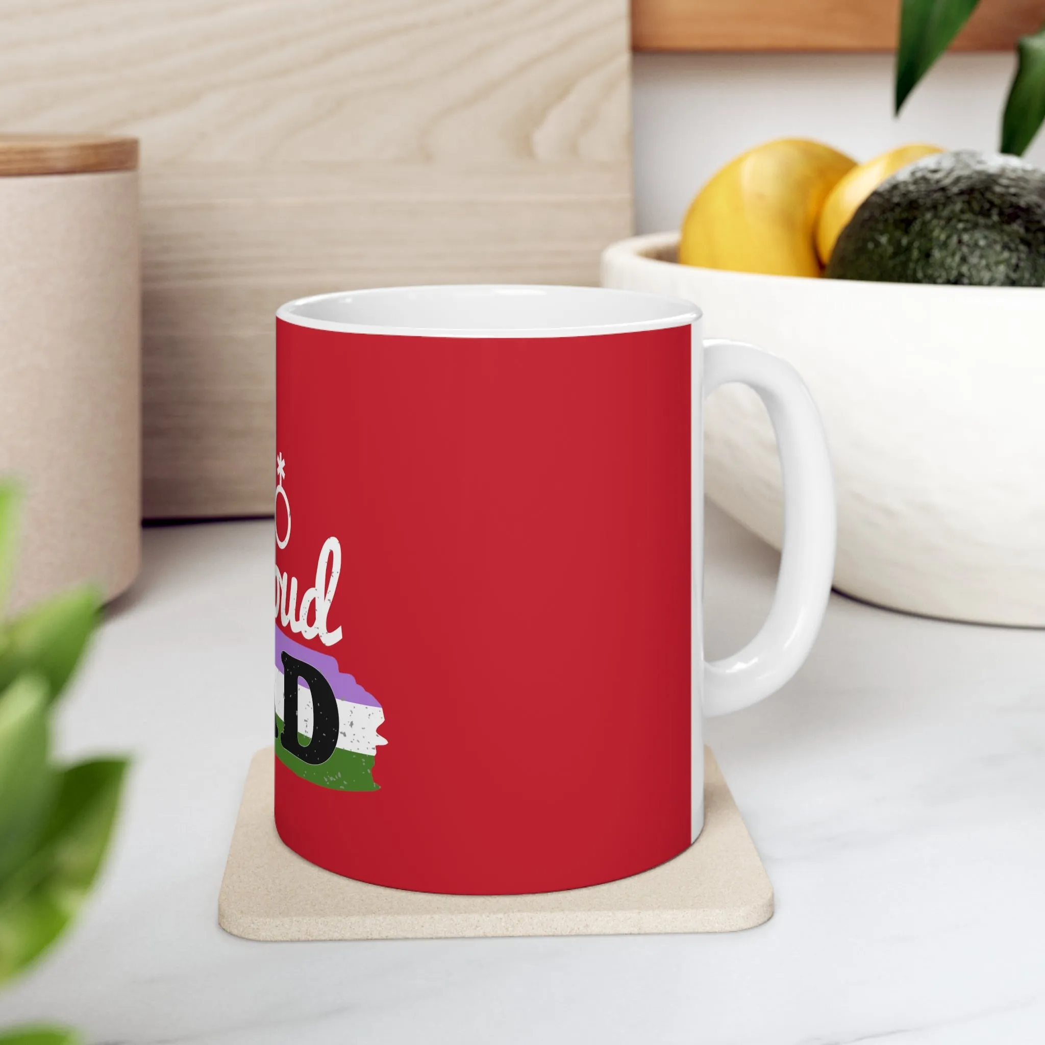 Genderqueer Pride Flag Ceramic Mug - Proud Dad