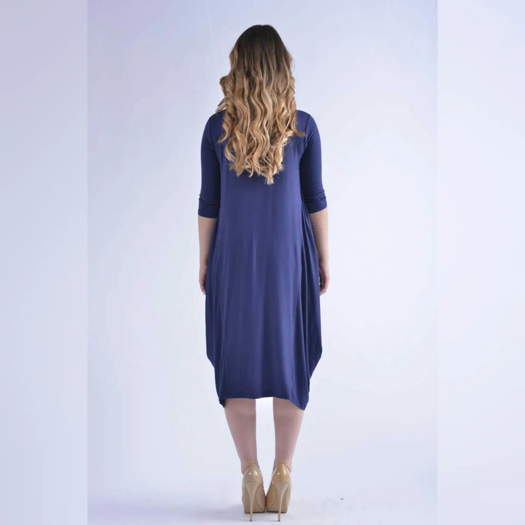 Georgiana Dress -Navy Blue Long Sleeves