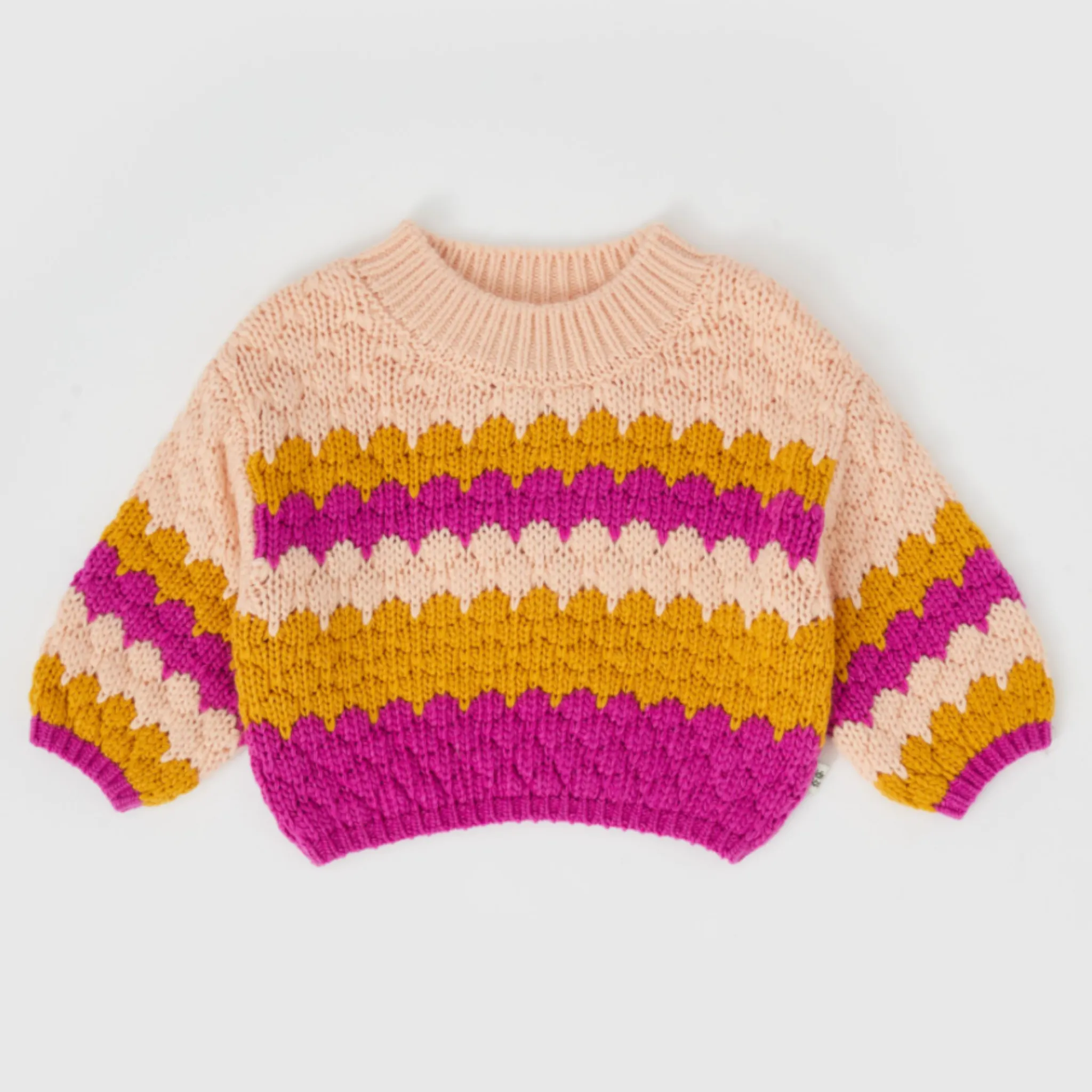 Goldie   ace - Billie Bubble Knit Jumper - Fairy Floss Golden