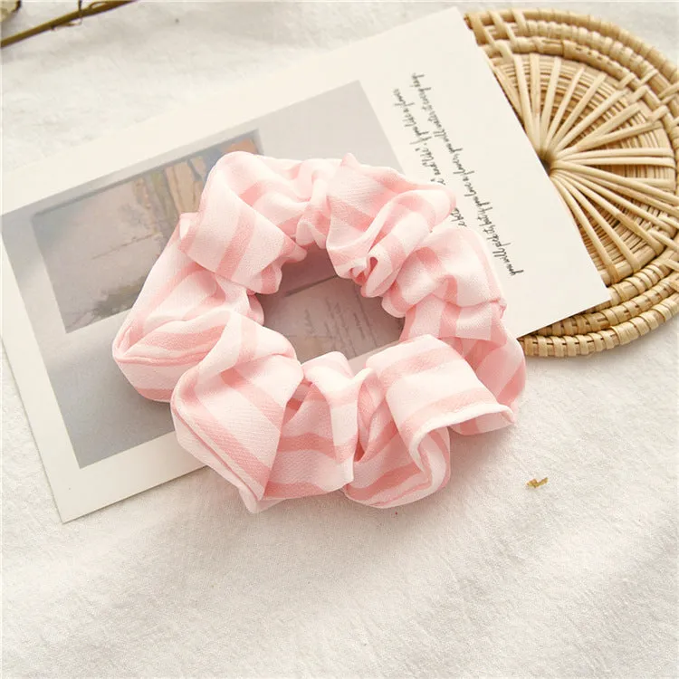 Hair Bands for Girls Or Ladies Pink Series Dot Stripe Hair Accessories Hair Rope