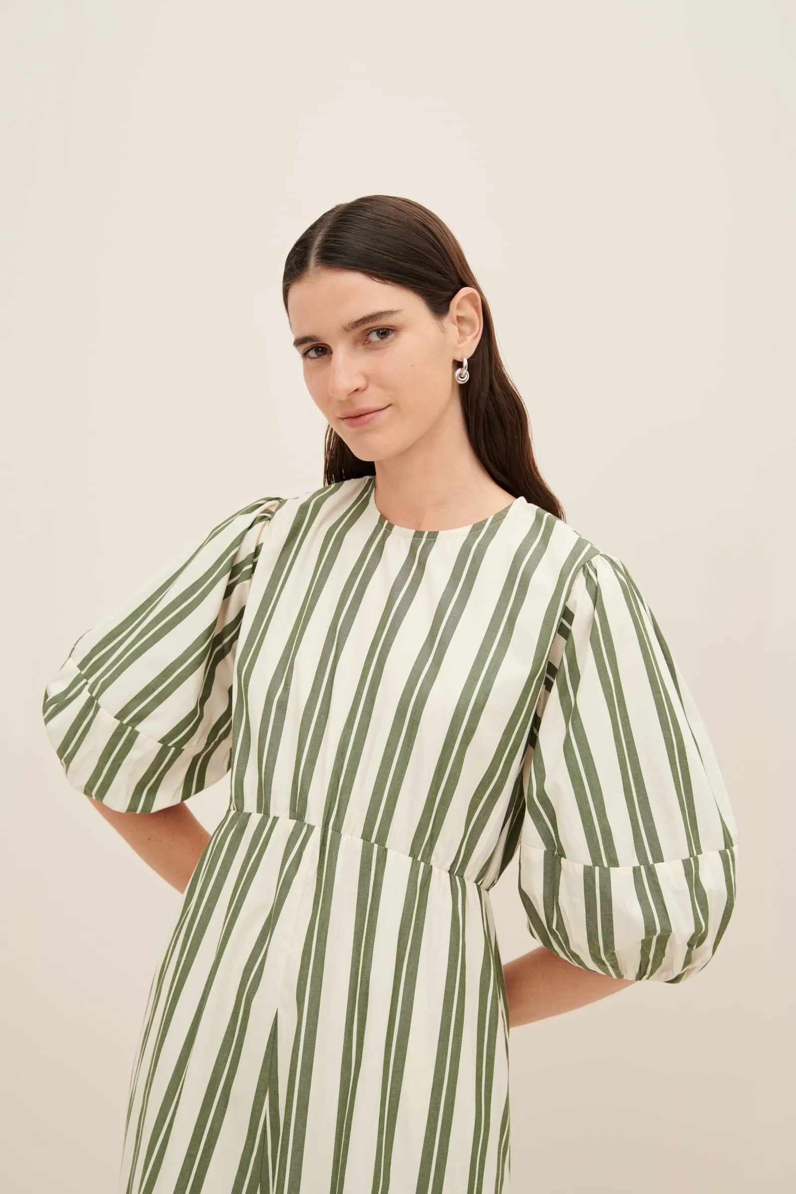 JOAN DRESS (Forest Stripe)