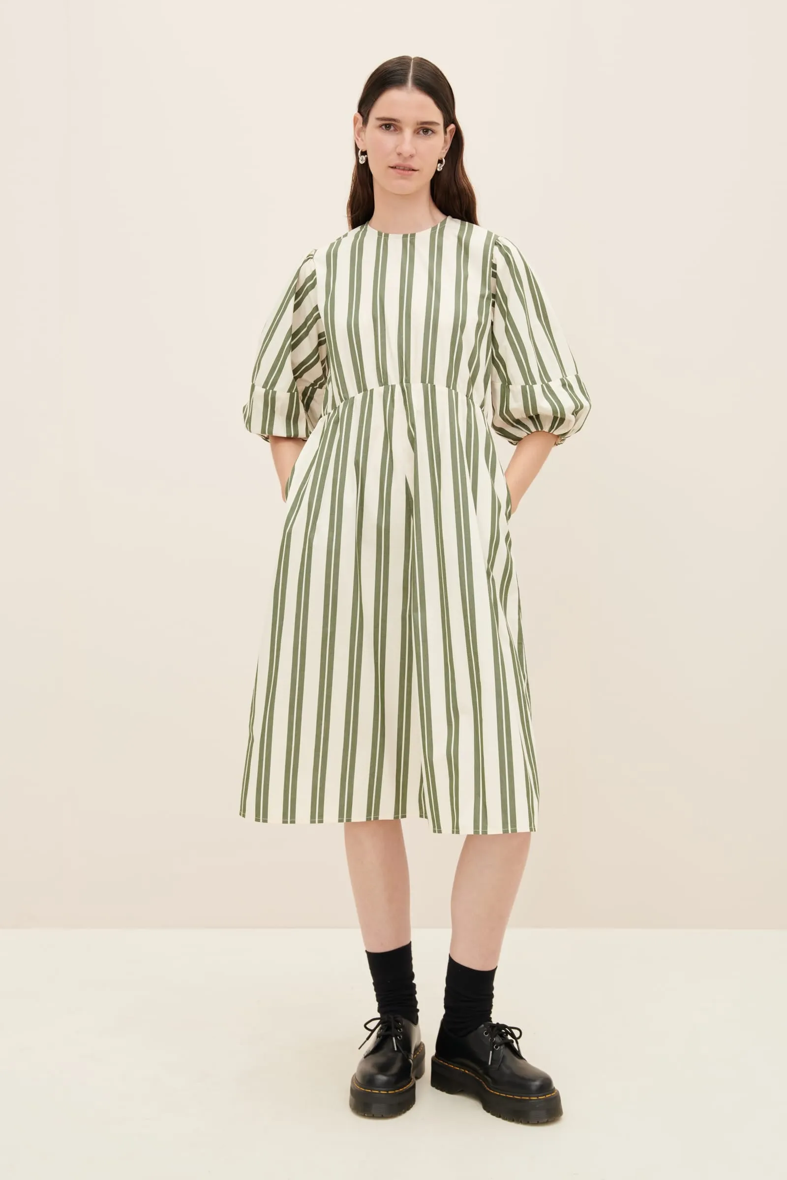 JOAN DRESS (Forest Stripe)