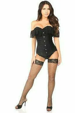 Lavish Black Lace Off-The-Shoulder Corset