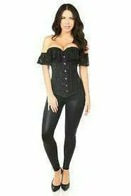 Lavish Black Lace Off-The-Shoulder Corset