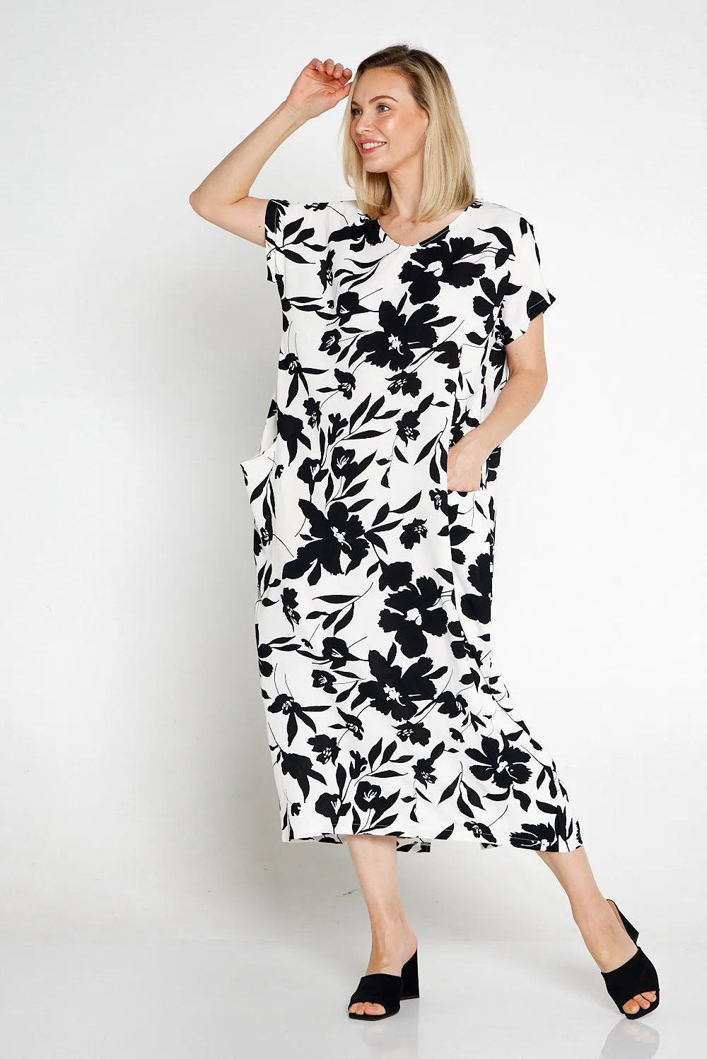 Liliana Dress - Black/White