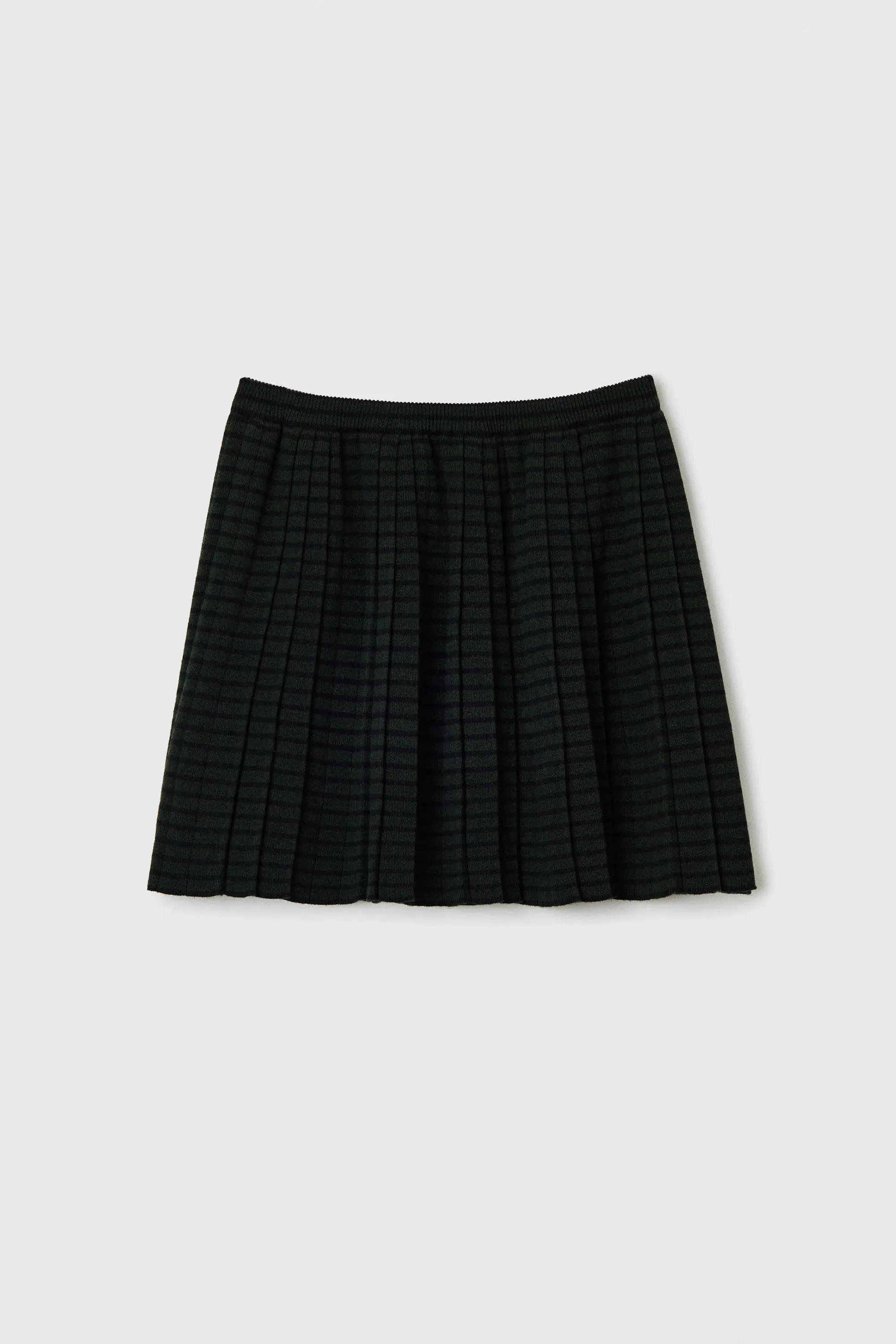 Merino Wool Striped Mini Skirt