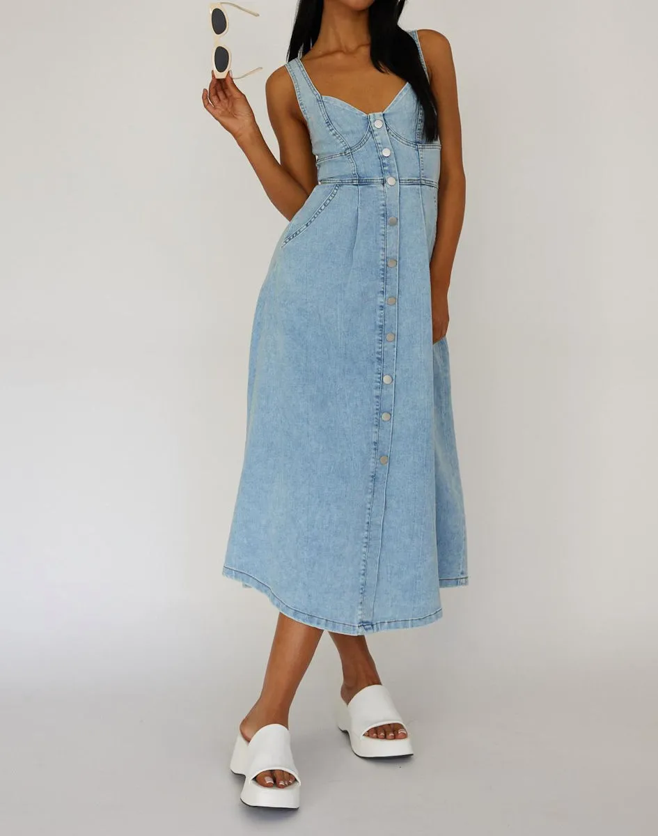 Millan Chambray Denim Midi Dress