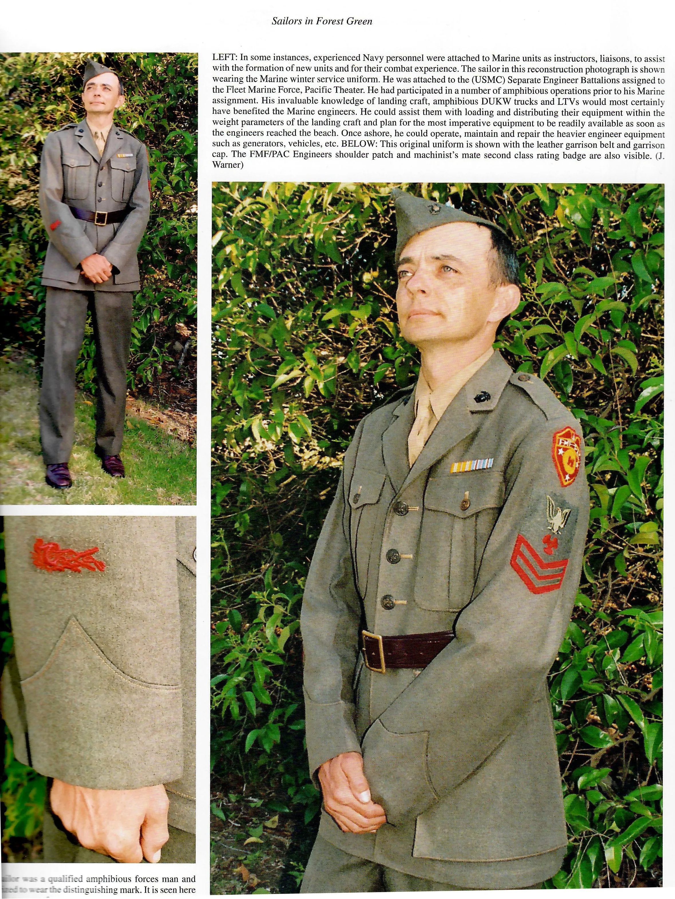 Original U.S. WWII Navy Fleet Marine Force Marine Uniform Jacket - As Seen In Book