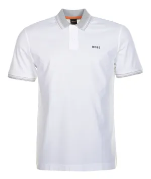 PeGlitch Knit Short Sleeve Polo Shirt White