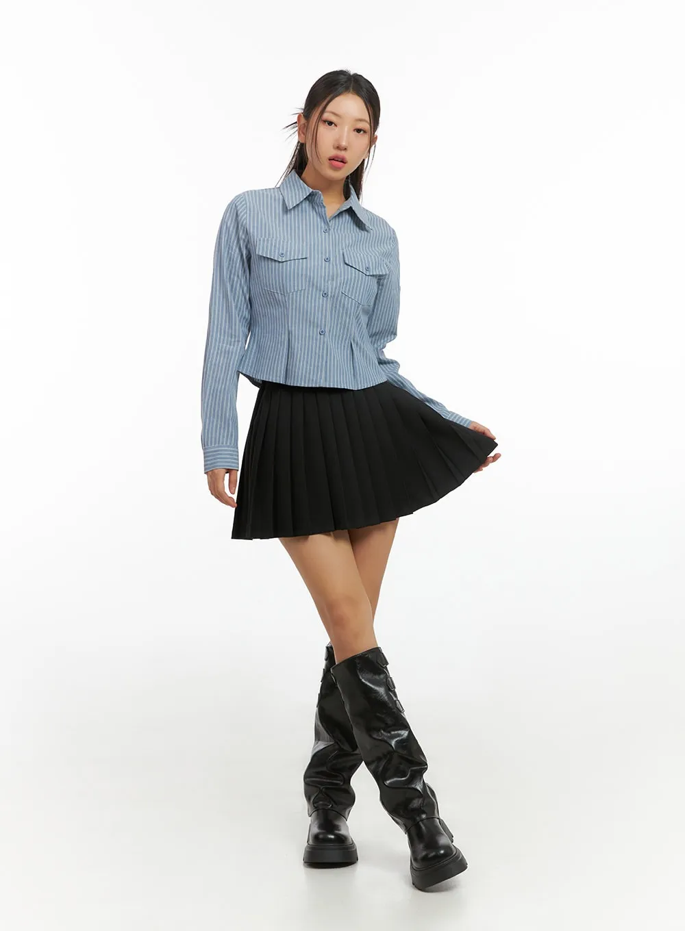 Pleated Mini Skirt IS402