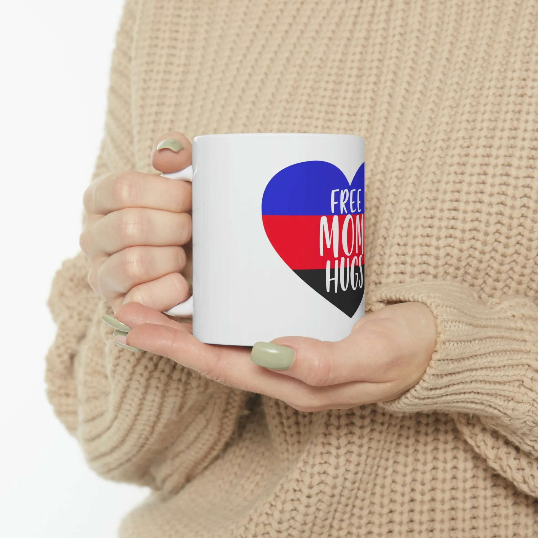 Polyamory Flag Ceramic Mug  - Free Mom Hugs