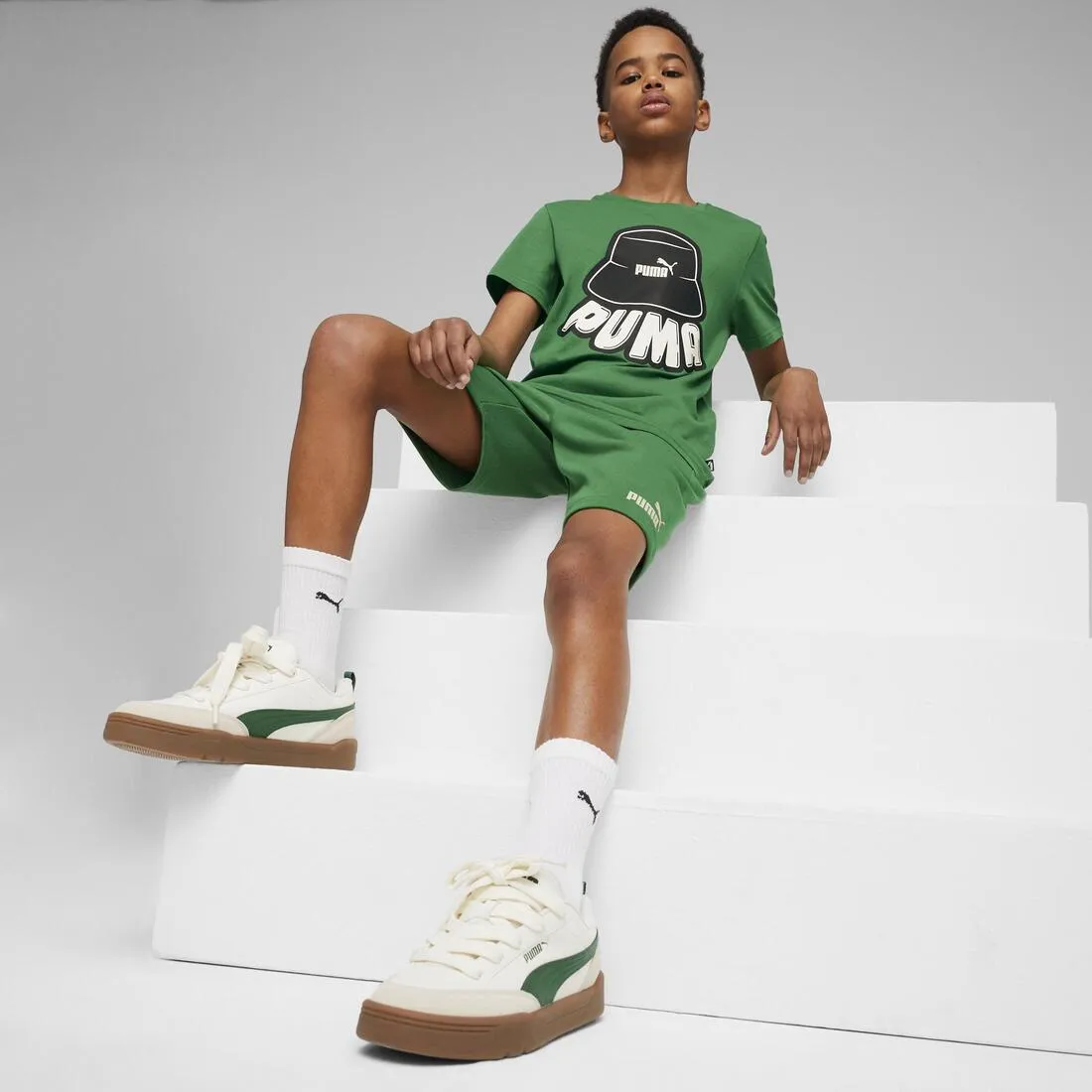 PUMA Ess  Mid 90S Graphic Junior T-Shirt Green