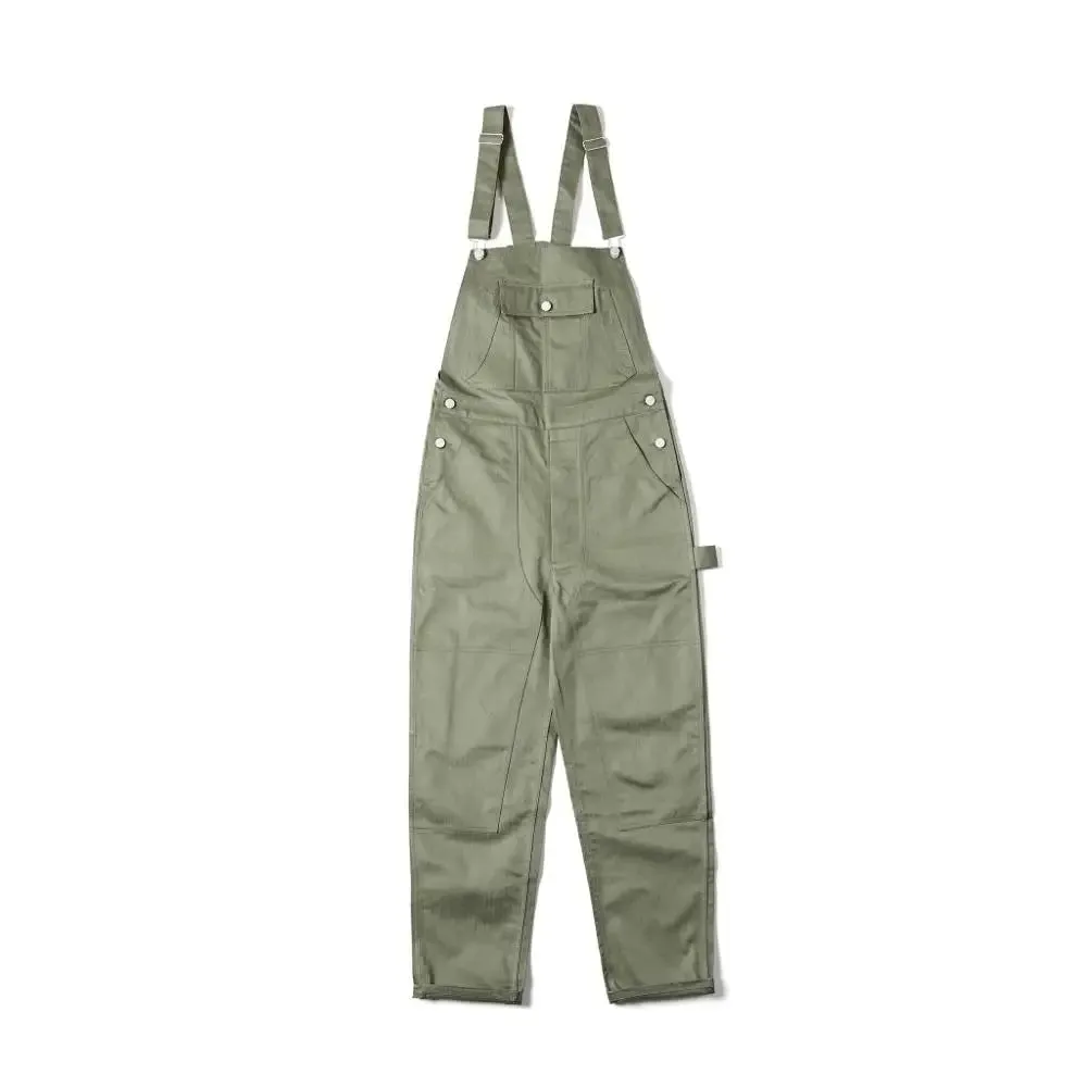 Retro HBT Workwear Overalls Heavyweight Double Front Knee Suspenders Pants