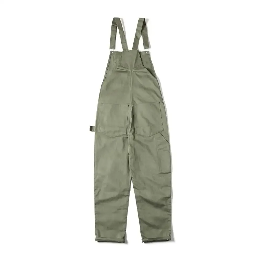 Retro HBT Workwear Overalls Heavyweight Double Front Knee Suspenders Pants