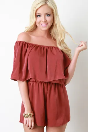 Ruffle Off-The-Shoulder Romper