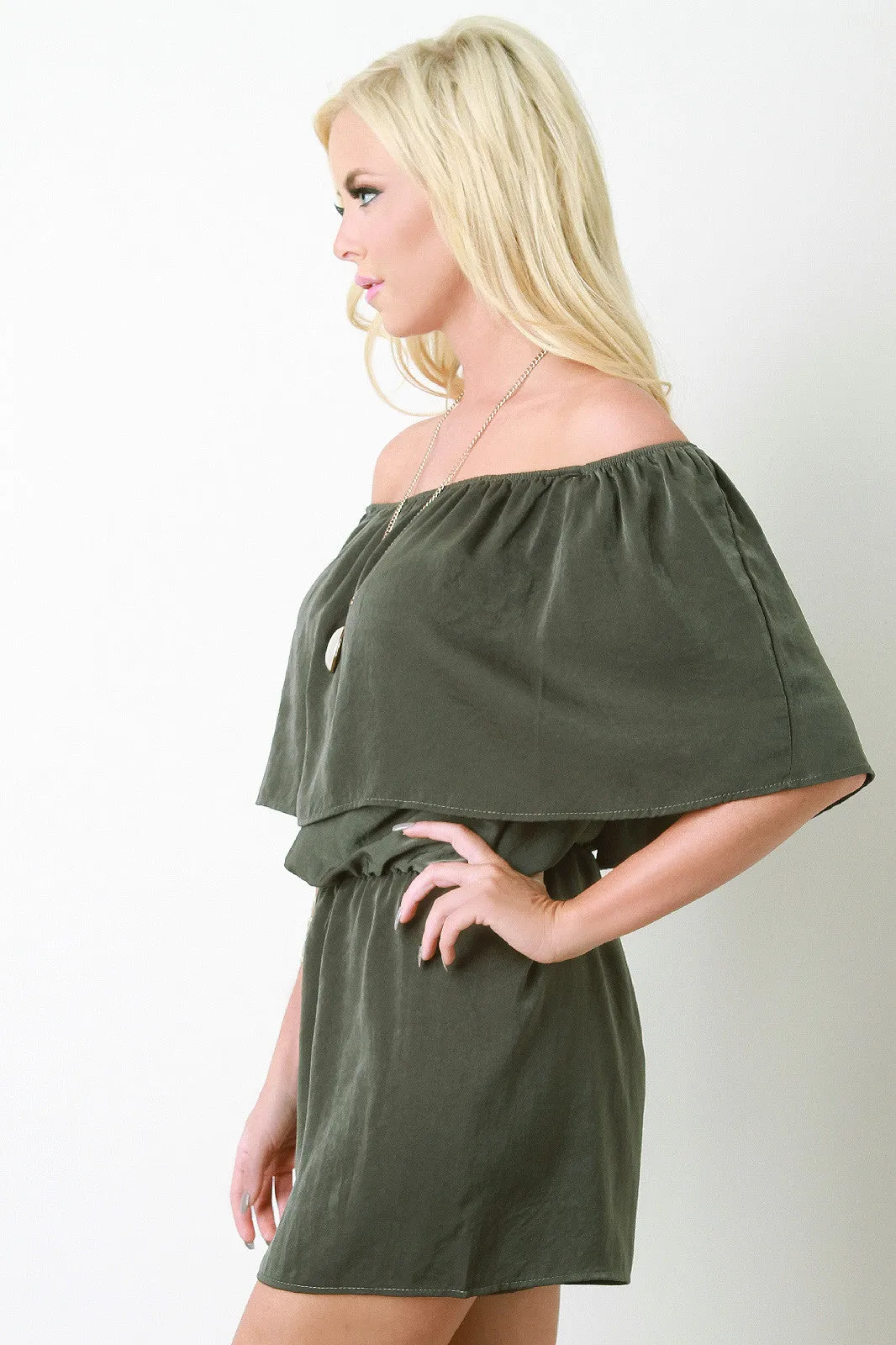 Ruffle Off-The-Shoulder Romper