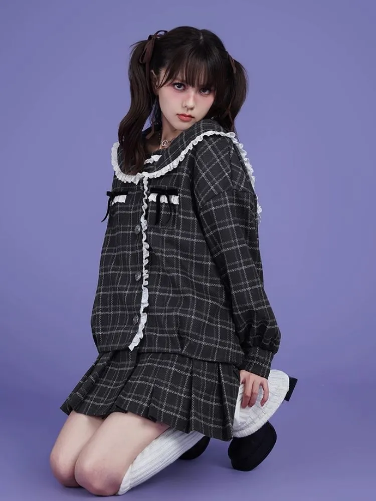 Sailor Collar Fake Two Piece One Piece Jacket【s0000005602】