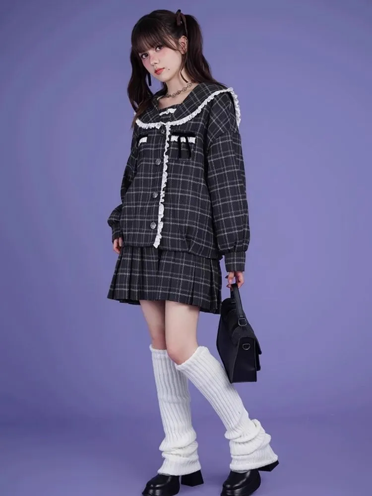 Sailor Collar Fake Two Piece One Piece Jacket【s0000005602】