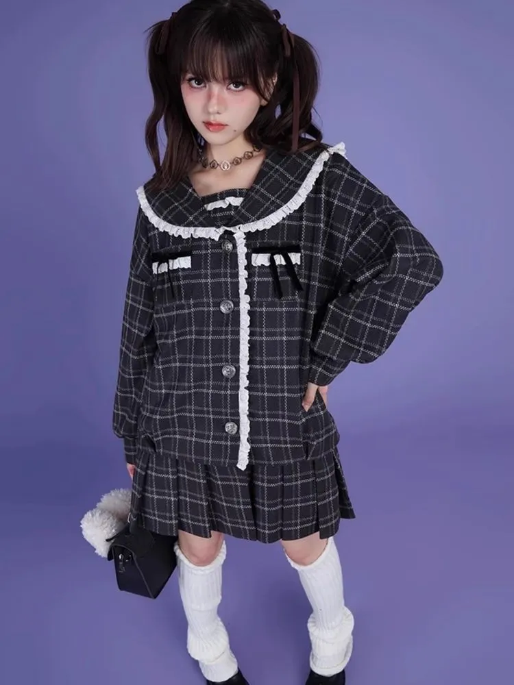 Sailor Collar Fake Two Piece One Piece Jacket【s0000005602】